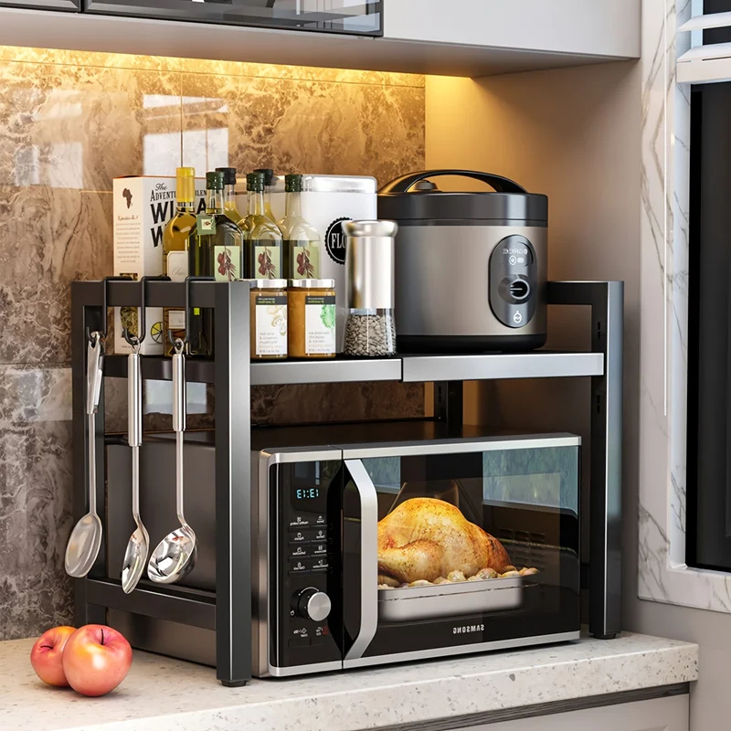 Kitchen Baking Rack - Rak Microwave yang Dapat Diperpanjang, Penyangga