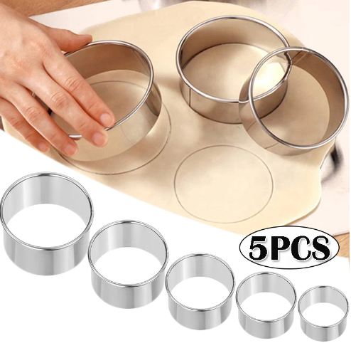 Kitchen Baking Utensils - Cetakan biskuit bulat baja tahan karat,
