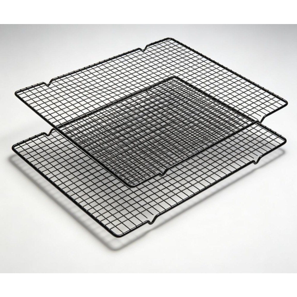 Kitchen Baking Rack - Set Rak Pendingin Persegi Panjang Hitam