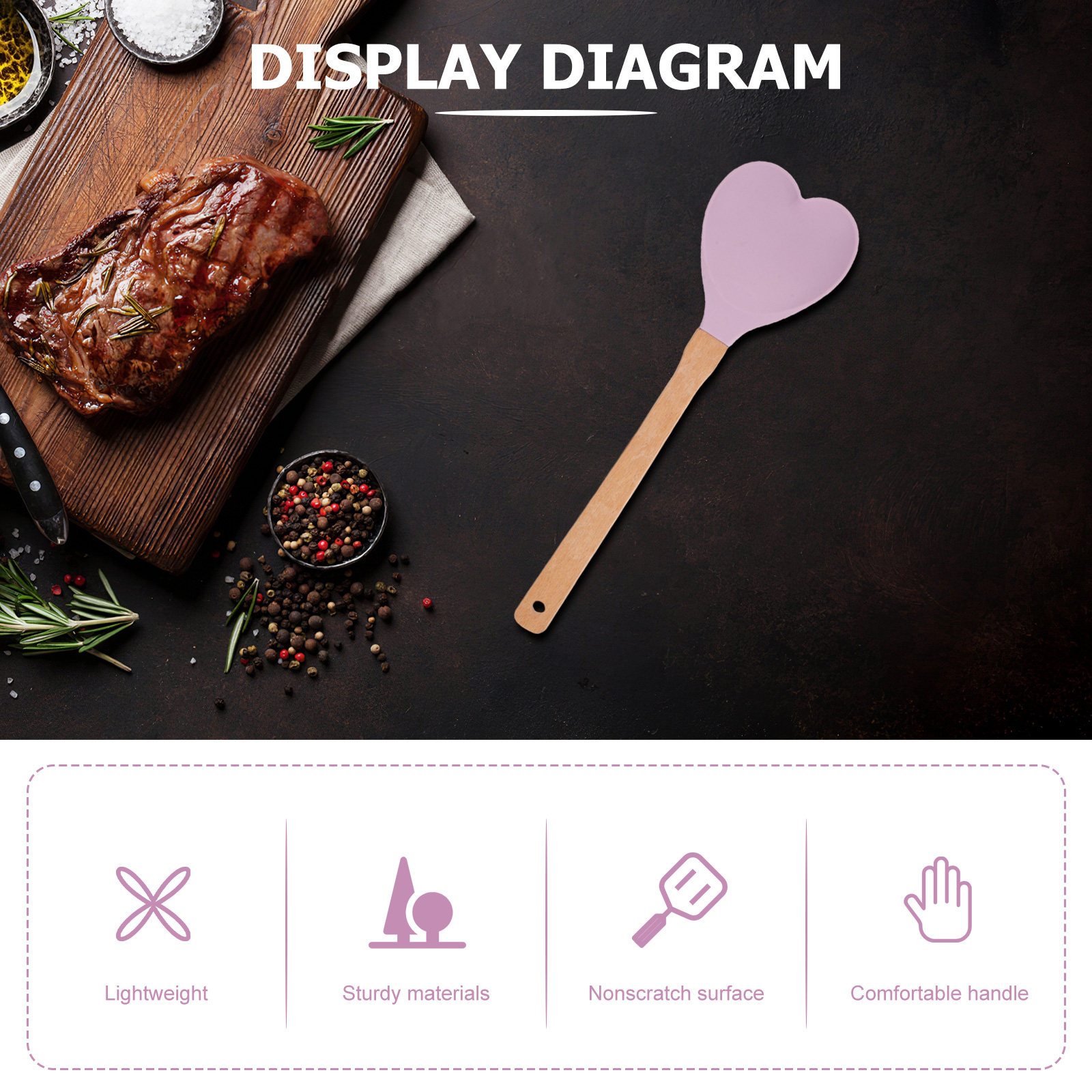 Spatula Silikon Berbentuk Hati - Kitchen Baking Utensils ulasan dan harga